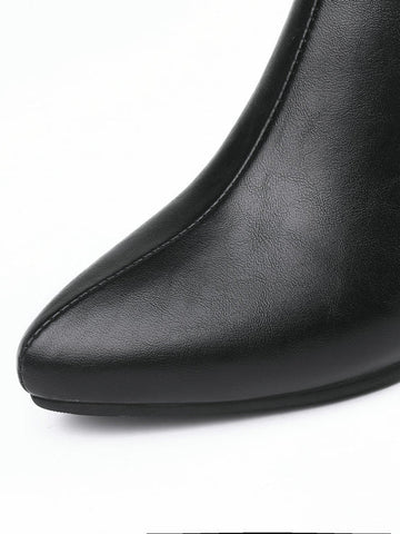 Pointed-Toe Ripped Split-Joint Pumps Chelsea Boots