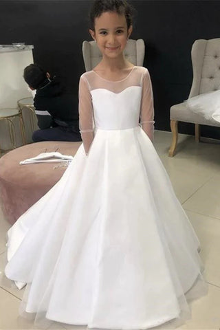 Bmbridal Sleeveless White Flower Girl Dress Lovely