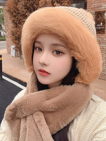 Women Winter Solid Color Adult Plush Hat