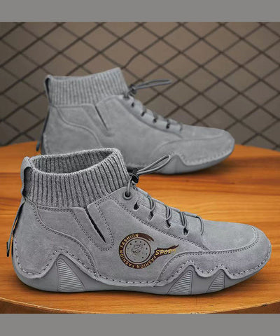 Italienische High-Top-Freizeitschuhe aus echtem Leder für Damen
