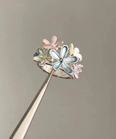 Rainbow Floral Original Design Alloy Rings