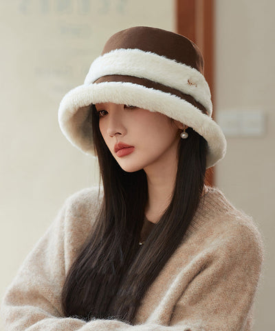 Eleganter, vielseitiger, warmer Fischerhut aus schwarzem Fleece