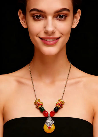 National Style Beeswax Goldfish Gilding Pendant Necklace