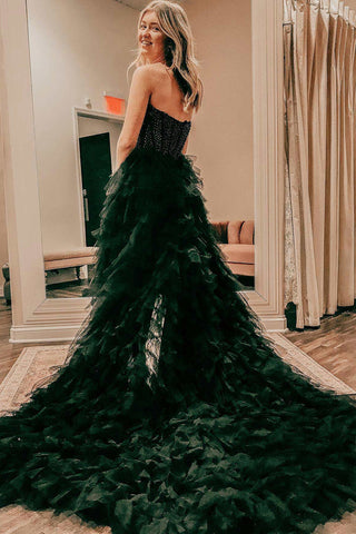 Robe de bal asymétrique en tulle
