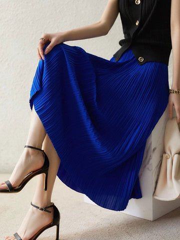 Daily Paneled Pleated Skirt