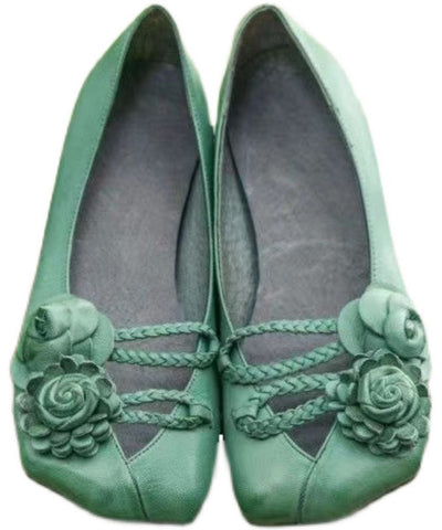 Khakifarbene flache Schuhe mit Blumenmuster für Damen, die Schuhe für Plattfüße spleißen