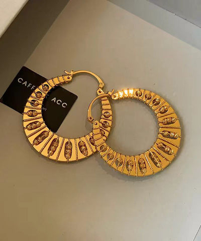 Old Money Style Gold Exaggerated Circle Earrings