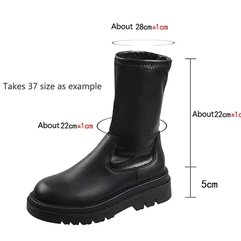 Over The Knee High Heel Boots Motorcycle Chelsea Platform Boots