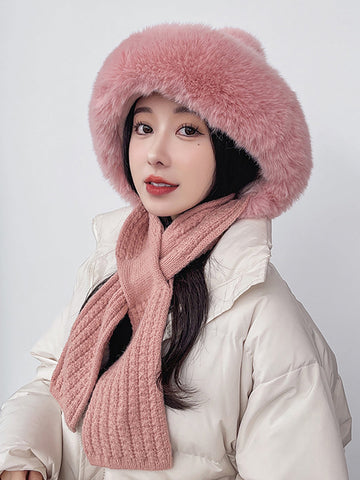 Women Winter Solid Color Korean Adult Plush Hat