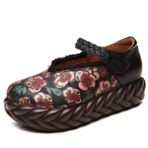 Real Leather Sponge Retro Casual Shoes