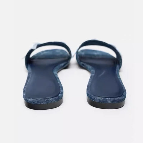 2024 Summer Open Toe Women Beach Slippers Fashion Butterfly-knot Ladies Outdoor Flats Slides Female Retro Style Shoes
