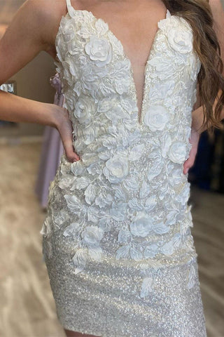 Figurbetontes, rückenfreies Homecoming-Kleid mit Pailletten