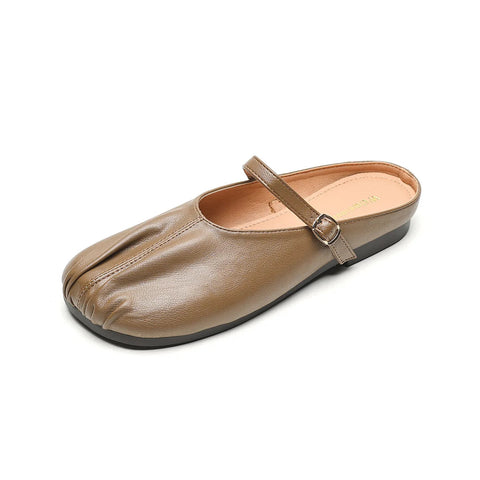 2024 new summer women's slippers Korean style mary jane shoes mules Ladies casual black flats Work shoes Large size 41-43