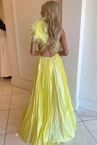 A-Linien-Ballkleid aus Taft mit Plissierung und One-Shoulder-Träger
