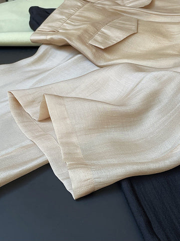 High-Waisted Pleated See-Through Loose Sun-Protection Trousers Casual Pants Bottoms