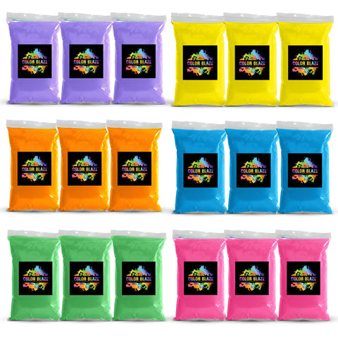 18lb Pack (3lbs of 6 Colors) - Holi Powder, Color Fun Run, Gender Reveal & Events