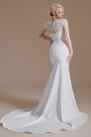 Long Sleeves Mermaid Lace Wedding Dress Online