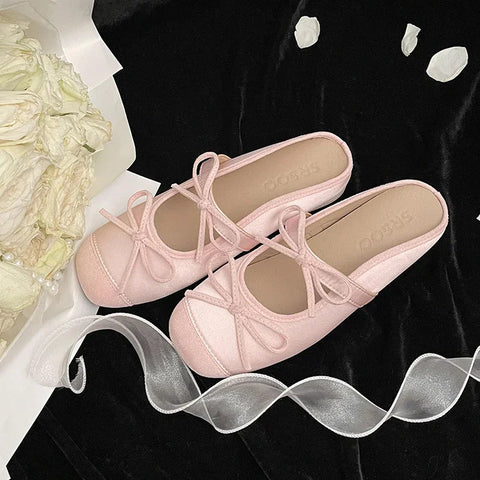 2024 New Spring Summer Butterfly Flat Ballet Slippers  Women's Shoes Retro Mary Jane Shoes Ballet Flats Women Zapatos Mujer