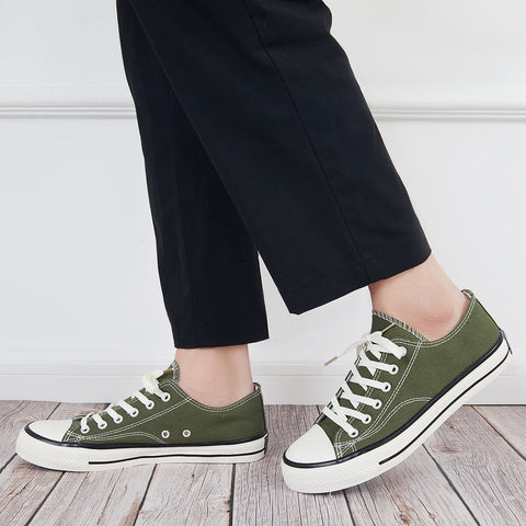 Flache Canvas-Sneakers zum Schnüren für Herren und Damen