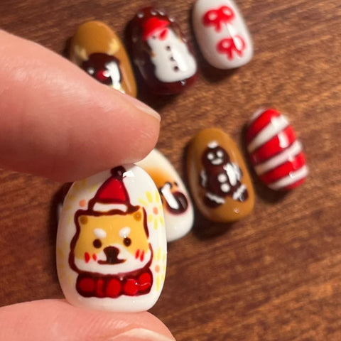 Hot SaleChristmas Nails Press On NailsHandmade Artificial Gel Nail Press-On Nails