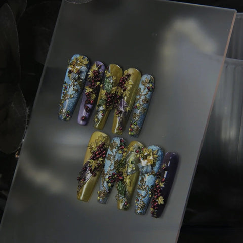 Hot SaleDreamy Christmas NailHandmade Artificial Gel Nail Press-On Nails