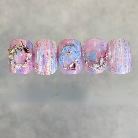 NewChristmas GarlandCarefully designed pure handmade press-on gel nails