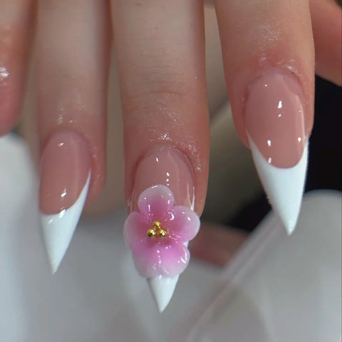 Hot SaleFrench Long Stiletto NailsHandmade Artificial Gel Nail Press-On Nails