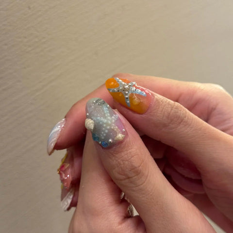 Hot SaleFrench Shiny Colorful NailsHandmade Artificial Gel Nail Press-On Nails