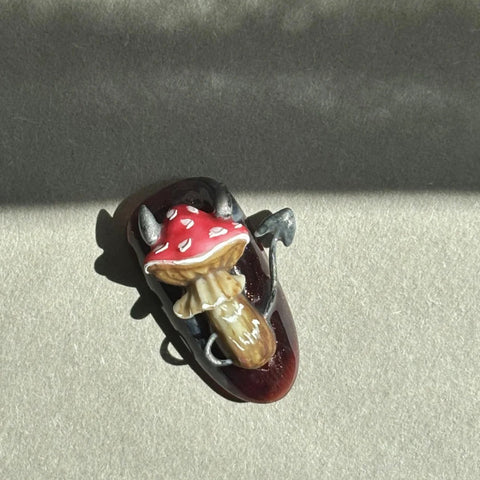 Hot SaleDemon King Poison MushroomHandmade Artificial Gel Nail Press-On Nails