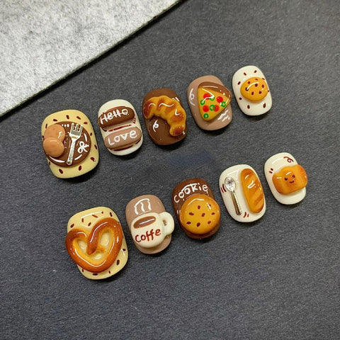 Breakfast ElfCarefully designed pure handmade press-on gel nails