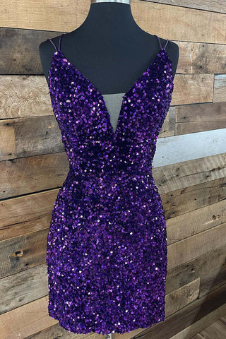 Kurzes, figurbetontes Homecoming-Kleid mit Pailletten