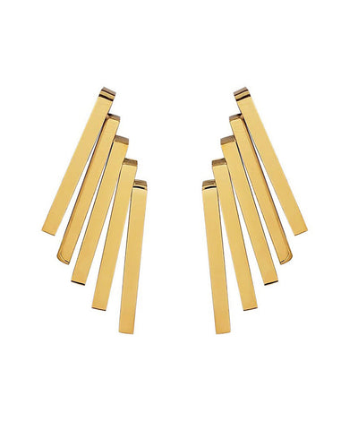 Gold Titanium Steel Geometric Earrings