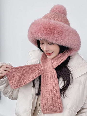 Women Winter Solid Color Korean Adult Plush Hat