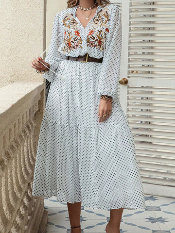 Langärmliges Midikleid in Übergröße