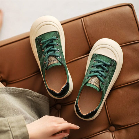 Women Spring Stylish Leather Flat Casual Shoes
