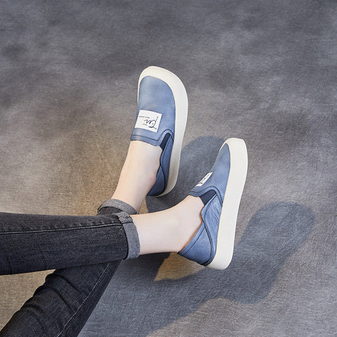 Spring Summer Leather Flat Casual Shoes