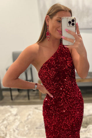 Green Sequins Mermaid Long Prom Dress