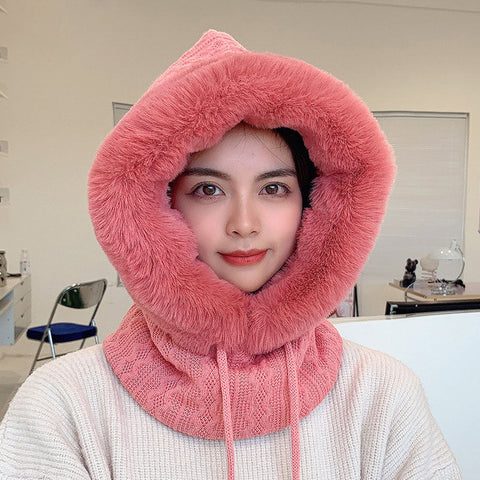Women Winter Knitted Plush Solid Warm Hats