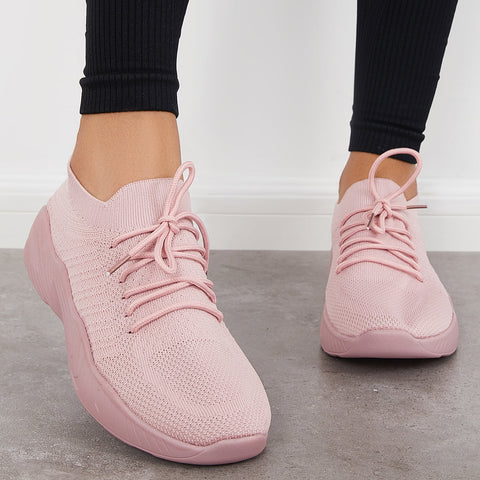 Casual Mesh Knitting Sneakers Lightweight Arch Support Running Shoes