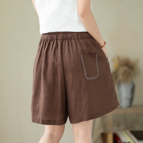 Women Summer Loose Casual Linen Shorts