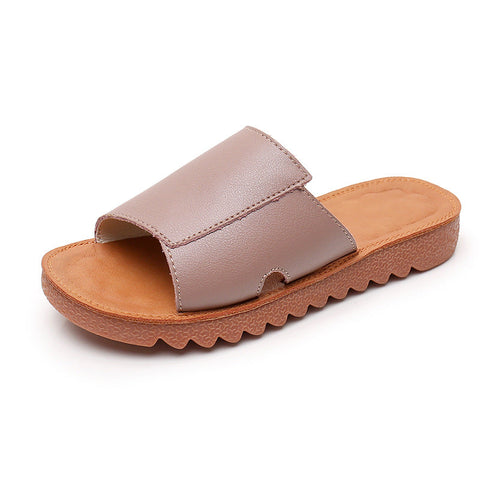 Flache Retro-Leder-Freizeitschuhe für den Sommer