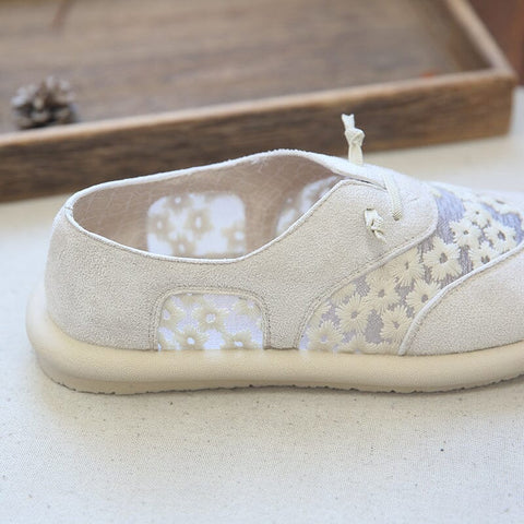 Sommer Retro Atmungsaktive Mesh Flache Freizeitschuhe