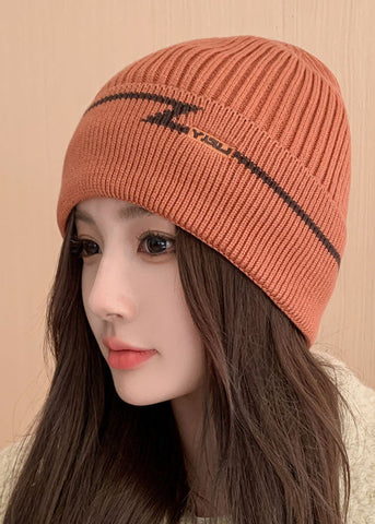 Elegante, dicke Bonnie-Mütze aus gestrickter Baumwolle in Grau