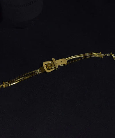 Stylish Gold Stainless Steel Overgild Buckle Bracelet