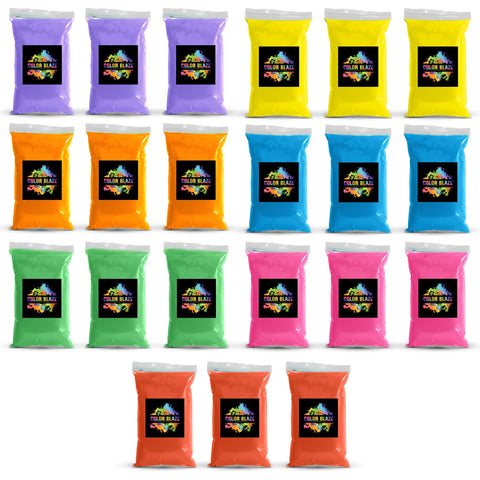 21lb Pack (3lbs of 7 Colors) - Holi Powder, Color Fun Run, Gender Reveal & Events