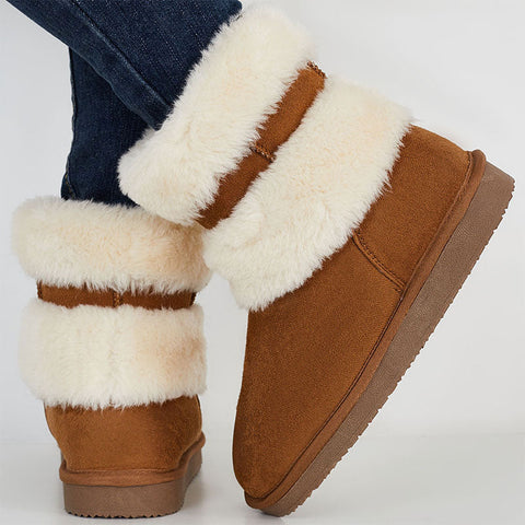 Winter Warm Non Slip Ankle Boots Winter Fur Lining Snow Booties