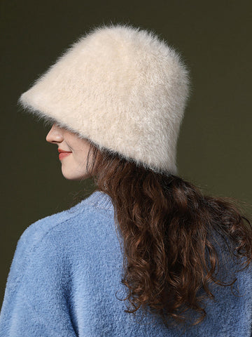 Women Winter Warm Gradient Color Plush Hat