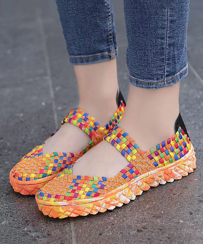 Bequeme Schuhe aus schwarzem Strickstoff zum Spleißen von Plattfüßen