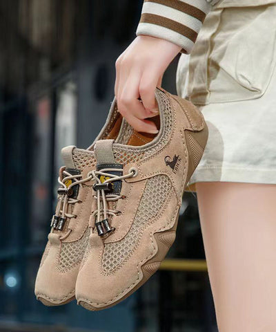 Khaki Atmungsaktive Mesh Frauen Sport Flache Schuhe Für