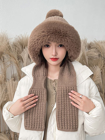 Women Winter Solid Color Korean Adult Plush Hat